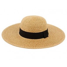 Mujers UPF50 Foldable Summer Sun Beach Straw Hat Wide Brim Drawstring Toast 740704993467 eb-24021076